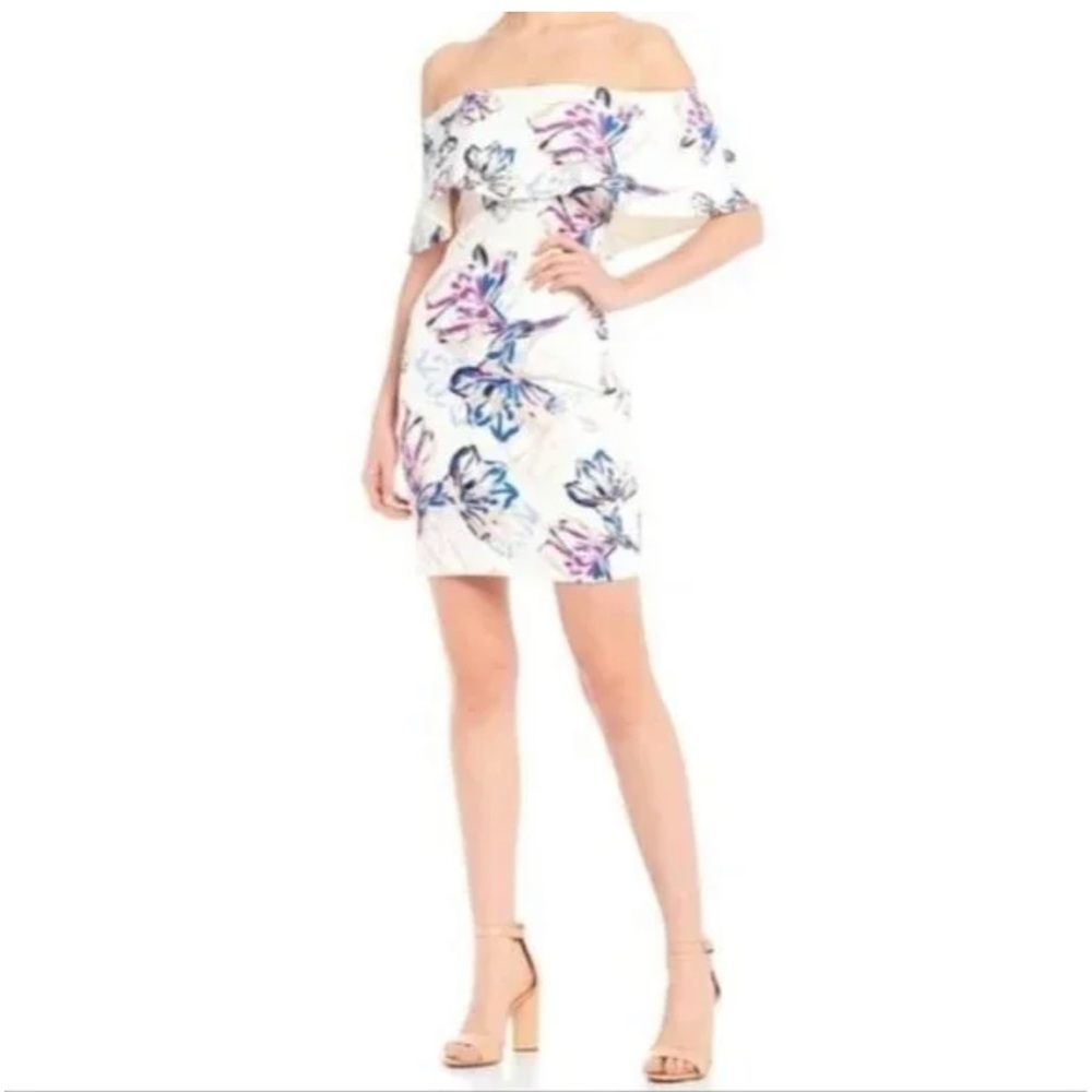 ⚜️ 3/$25 ⚜️ BELLE BADGLEY MISCHKA Floral Off-Shoulder Dress, size 6.